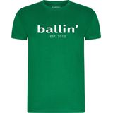 Heren Tee SS met Ballin Est. 2013 Regular Fit Shirt Print - Groen - Maat XL