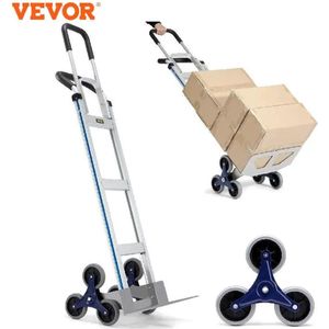 Steekwagen Opvouwbaar - Steekwagen op Wielen - Trolly Inklapbaar - Max. 100 kg vlak - Max. 50 kg Trap - L47 x B 45 x h 116 cm - Staal / Aluminium