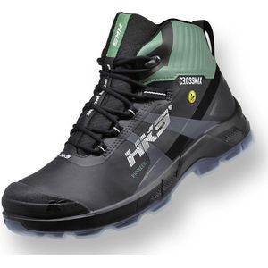 HKS Pioneer Green S3 werkschoenen - veiligheidsschoenen - safety shoes - heren - hoog - stalen neus - antislip - ESD - lichtgewicht - Vegan - zwart - maat 42