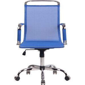 In And OutdoorMatch Bureaustoel Albina - Blauw - Polyester - Hoogwaardig gaas - Comfortabele bureaustoel - Klassieke uitstraling