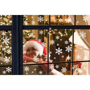 152 stuks Kerstmis raamstickers, muurstickers DIY sneeuwvlokken raamdecal home decoratie verwijderbaar behang hangende bal voor etalages, vitrines, glazen fronten