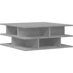 vidaXL - Salontafel - 70x70x29 - cm - bewerkt - hout - betongrijs