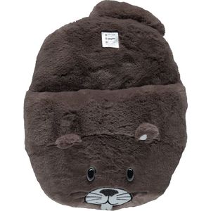Apollo - Grote voetenwarmer slof - Bever - one size 30 x 27 cm - Dierensloffen
