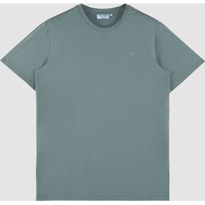 Vercate - Knitted T-Shirt - Korte Mouw - Groen - Regular Fit - Excellent Katoen - Maat L