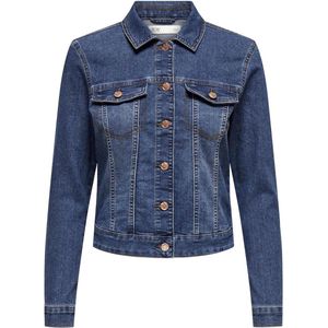 Jacqueline de Yong Jas Jdymoon L/s Jacket Mix Dnm 15315972 Dark Blue Denim Dames Maat - M