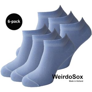 WeirdoSox Bamboe naadloze sneaker sokken zacht Paars - Anti zweet - Anti bacterieel - Dames en heren - 6 Paar - Maat 39/42