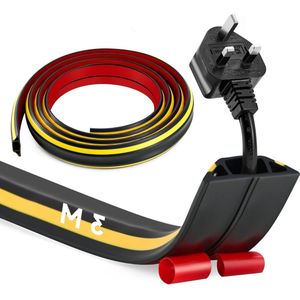 Flexibele PVC kabelgoot met 3 kanalen - 3m lengte - Zelfklevend - Elektrische kabels - Thuis Werkplaats Magazijn Concerten