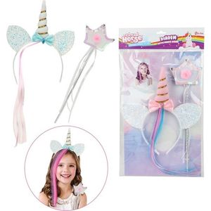 Eenhoorn diadeem en staf - Carnaval - Meisjes - Feest - Unicorn