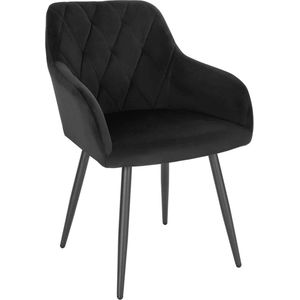 Rootz Velvet Eetkamerstoel - Ergonomische stoel - Stijlvolle zitting - Comfortabel, duurzaam, veelzijdig - Fluweel + Metaal - 44 cm x 42,5 cm x 46,5 cm