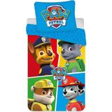 Paw Patrol Peuterdekbedovertrek Squares - 100 x 135 cm