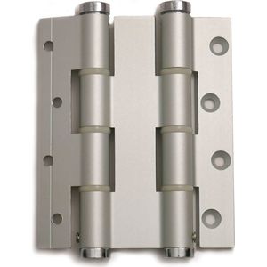 Justor deurveerscharnier dubbelwerkend aluminium zilvergrijs, 120 mm lang, dd 30mm