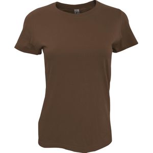 SOLS Dames dames Imperial Heavy Short Sleeve T-Shirt (Chocolade)