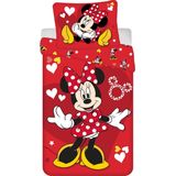 Disney Minnie Mouse Dekbedovertrek Red Heart - Eenpersoons - 140 x 200 + 70 x 90 cm - Katoen