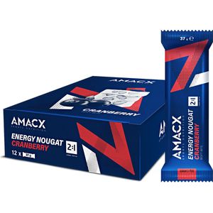 Amacx Energy Nougat - Energiereep - Fudge - Powerbar - Cranberry - 12 pack