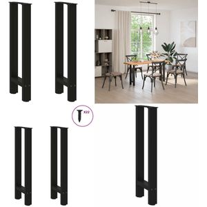vidaXL Salontafelpoten 2 st 38x(72-73) cm staal zwart - Salontafelpoot - Salontafelpoten - Tafelpoot - Meubeltafelpoot