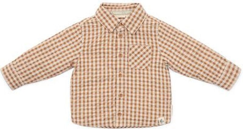 Blouse - Jongens - Bruin - Little Farm-80