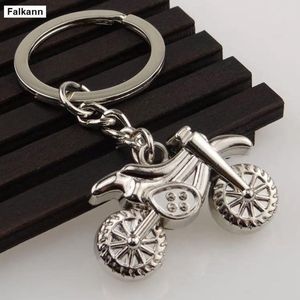 Cross Motor sleutelhanger - Scooter / Fiets / Auto Keychain - Zilver