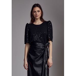 Peppercorn Dorey Sequin Top Black