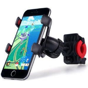 Telefoonhouder fiets - universeel - zwart - rood - universeel - smartphone houder