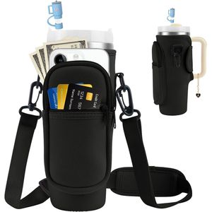 Waterflestas met telefoontasje en verstelbare riem - 122 ml - Stanley Cup accessoires - voor reizen - wandelen - hardlopen