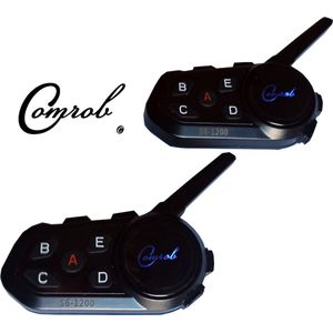 Comrob s6 NIEUWE VERSIE 2 modules motor intercom bereik 1.2km bluetooth headset Neemt auto telefoongesprekken op! communicatiesysteem voor 2 personen