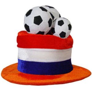 2 Stuks Oranje voetbalhoeden met ballen - EK / WK - Nederland