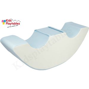 Soft Play Foam Schommelwip Duo blauw-wit | rocker | wipwap | foamblokken | bouwblokken | Soft play baby speelgoed | peuter | schuimblokken