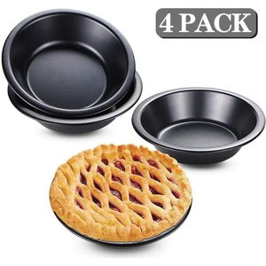 4 stuks mini-quichevorm Ø 12 cm taartvorm anti-aanbaklaag ronde quiche bakvorm