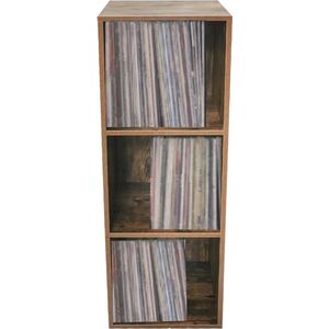 Opbergkast voor LP vinyl platen - multifunctionele boekenkast met 3 open vakken