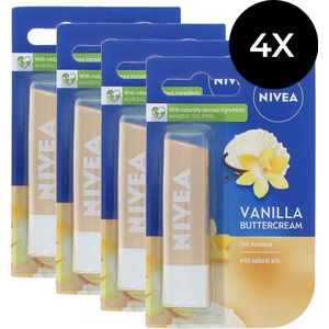 Nivea Vanilla Buttercream Lippenbalsem - 4 x 5,5 ml