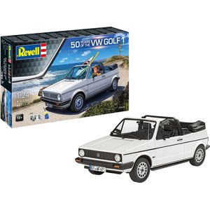 1:24 Revell 05636 Volkswagen VW Golf 1 Cabriolet - 50 Jaar! - Auto - Geschenkset Plastic Modelbouwpakket
