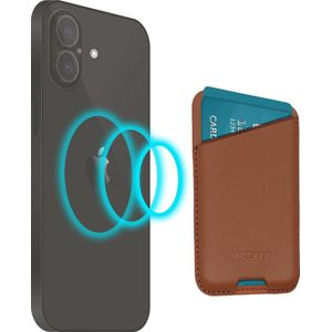 Accezz Leather Cardholder - Kaarthouder geschikt voor MagSafe - Pasjeshouder geschikt voor iPhone 12/13/14/15/16 - Sienna Brown