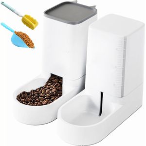 Automatische Huisdierenvoerautomaat voor Honden en Katten - 3.8L Voederautomaat - Waterdispenser voor Honden en Katten - 2 Stuks - Voederautomaat voor Kleine Honden en Puppies