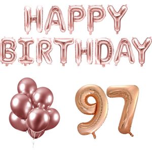 97 jaar Verjaardag Versiering Ballon Pakket Rosé Goud