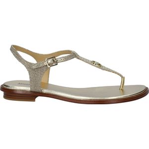 Michael Kors Mallory Thong Leather Pale Gold Dames Sandalen - Goud - Maat 38