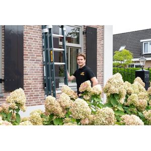 Professionele Schuifladder | 3-delig |gecoat | 3x8 treden | Top Safe Systeem |Aluminium | Anti slip | EN 131-1 + 2, NEN 2484, TÜV en GS gecertificeerd