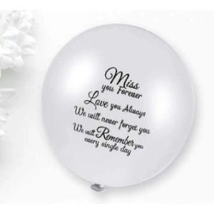 Herdenking Ballonnen 5 stuks - Uitvaart Crematie - Altijd in ons Hart - Afscheid & Troost - Miss you Forever.