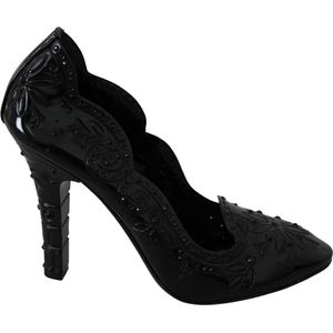 Black Crystal Floral CINDERELLA Heels Shoes