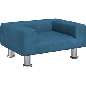 vidaXL Kinderbank Fluweel Blauw - Comfort voor Kids Kinderstoel - Kindermeubel - Kids Meubels - Speelhoek - Kinderkamervloer