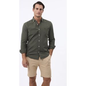 Felix Hardy Linnen Katoen Blend Shirt - Overhemd Heren Khaki - M