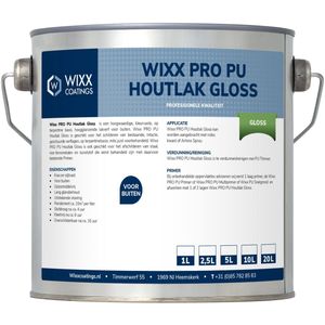 Wixx PRO PU Houtlak Gloss - 2.5L - RAL 7021 | Zwartgrijs