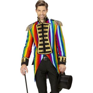 Widmann - Circus Kostuum - Multicolor Frackjas Regenboog Man - Multicolor - Medium - Carnavalskleding - Verkleedkleding