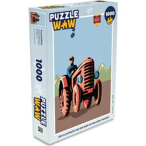 Puzzel Trekker - Boer - Rood - Legpuzzel - Puzzel 1000 stukjes volwassenen