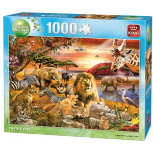 Puzzle Animal World - The Big Five - King - 1000 pieces
