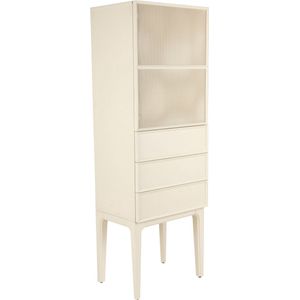 Zuiver June Opbergkast/ Kledingkast 1 Deur + 3 Lades Hout Beige