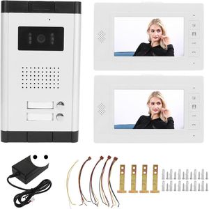 7 Inch TFT-monitor Video-intercomsys-tem voor Villa - 2 Binnenunits - Videodeurbel met AC100-240V - 2-weg - EU-stekker .