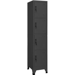 vidaXL Lockerkast 38x45x180 cm staal antracietkleurig - Lockerkast - Lockerkasten - Opbergkast - Kast