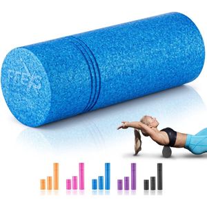 FFEXS Foam Roller - Therapie & Massage voor rug benen kuiten billen dijen - Perfecte zelfmassage voor sport fitness [Hard] - 40 CM - Blauw