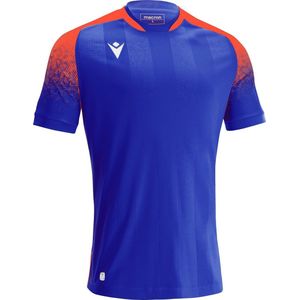 Macron Alioth Shirt Korte Mouw Heren - Electric Blue / Oranje | Maat: 5XL