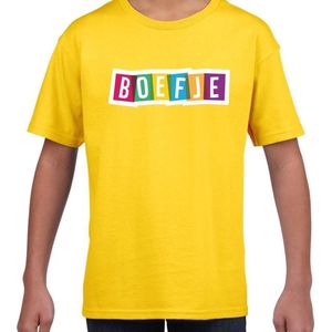 Boefje fun tekst t-shirt geel kids - Fun tekst / Verjaardag cadeau / kado t-shirt kids 122/128